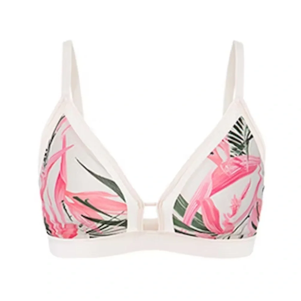 Lively Busty Bralette Size Medium Tropical Print Adjustsble Straps